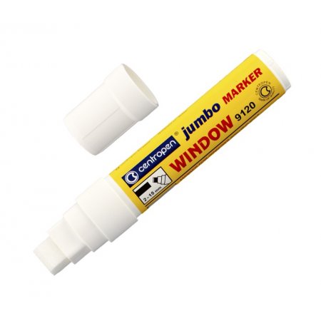 Speciální bílý značkovač Jumbo Window na sklo, zrcadla a výlohy