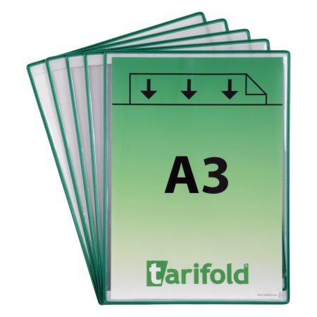 ochranné kapsy samolepicí, A3, otevřené na krátké straně, nepermanentní, zelené - 5 ks