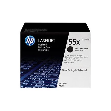 HP tisková kazeta černá velká, CE255XD - 2 pack originální