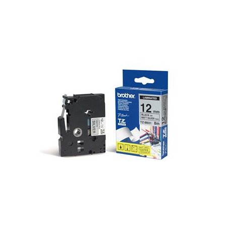 TZE-M931, stříbrná metalická/černá, 12mm originální
