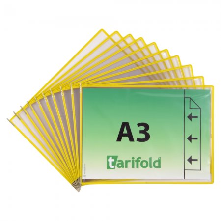 kapsy s úchyty, A3 na šířku, otevřené bokem, žluté - 10 ks