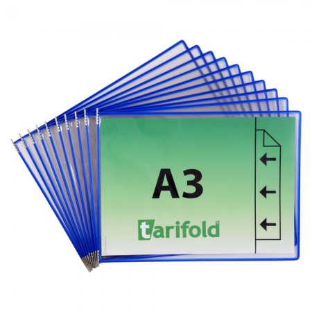 kapsy s úchyty, A3 na šířku, otevřené bokem, modré - 10 ks