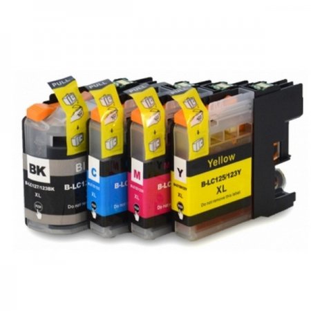 Brother LC127XL BK, LC125XL CMY - kompatibilní multibalení 4barvy s novými čipy