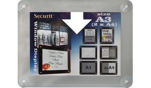 Informační rámeček na sklo A3, šedý