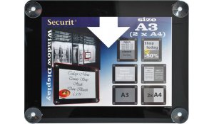 Informační rámeček na sklo A3, černý