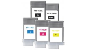 Canon PFI-102 - renovovaná sada 5 barev