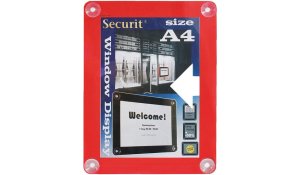 Informační rámeček na sklo A4, červený